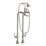 DXV - Transitional Floor Mount Bathtub Filler with Hand Shower and Randall Lever Handles - Brushed Nickel