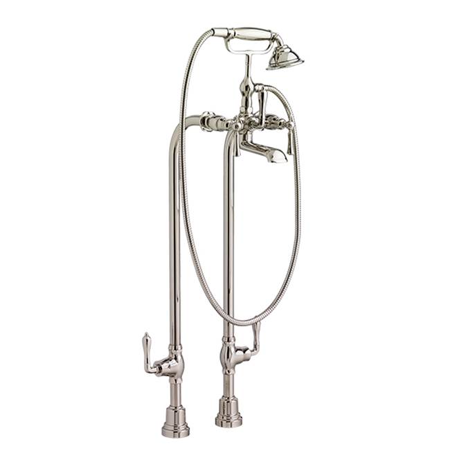 DXV - Transitional Floor Mount Bathtub Filler with Hand Shower and Randall Lever Handles - Platinum Nickel