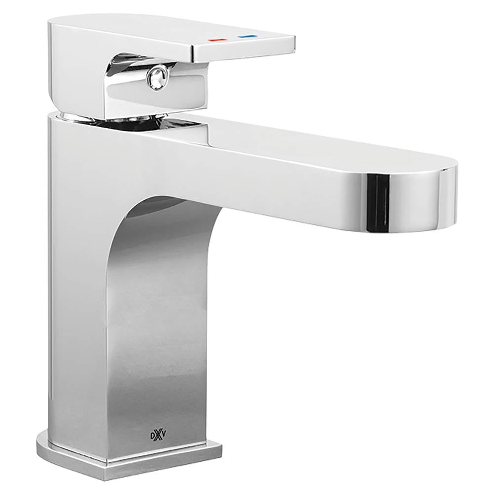 DXV - Equility Single Handle Bathroom Faucet with Indicator Markings and Lever Handle - Polished Chrome