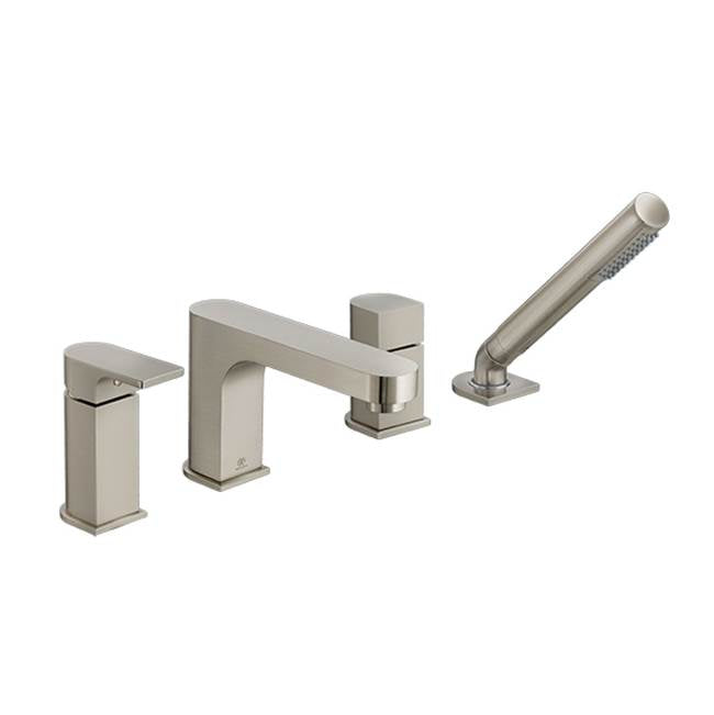 DXV - Equility Single Handle Deck Mount Bathtub Faucet with Hand Shower and Lever Handle - Brushed Nickel