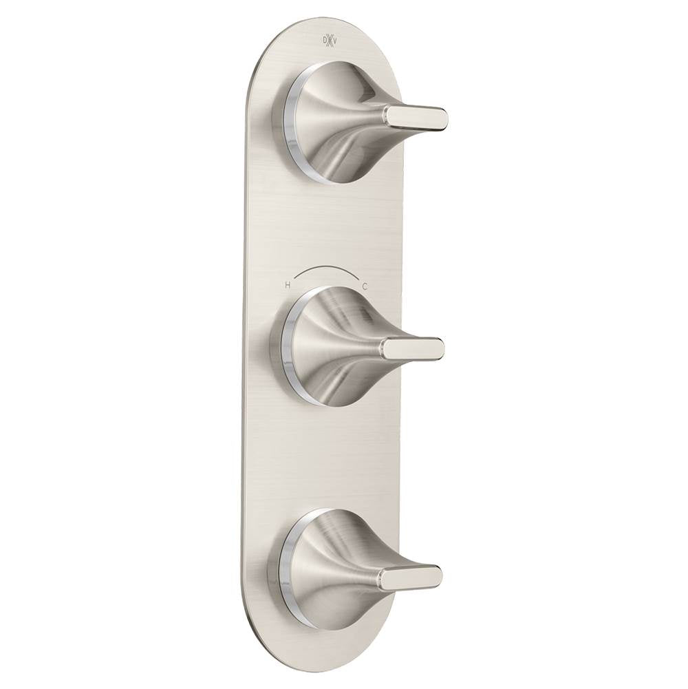 DXV - DXV Modulus 3-Handle Thermostatic Valve Trim Only - Brushed Nickel