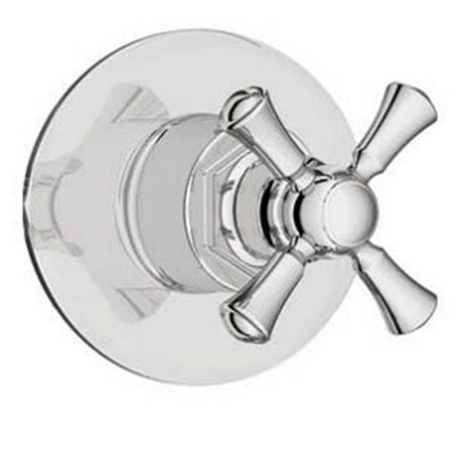 DXV - Oak Hill 3/2 or 4/3 Diverter Valve Trim Only with Cross Handle - Satin Brass