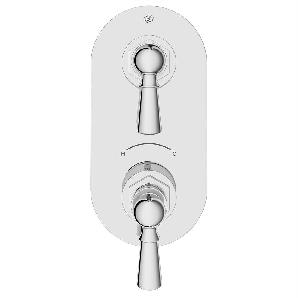 DXV - Oak Hill 2-Handle Thermostatic Valve Trim Only with Lever Handles - Polished Chrome