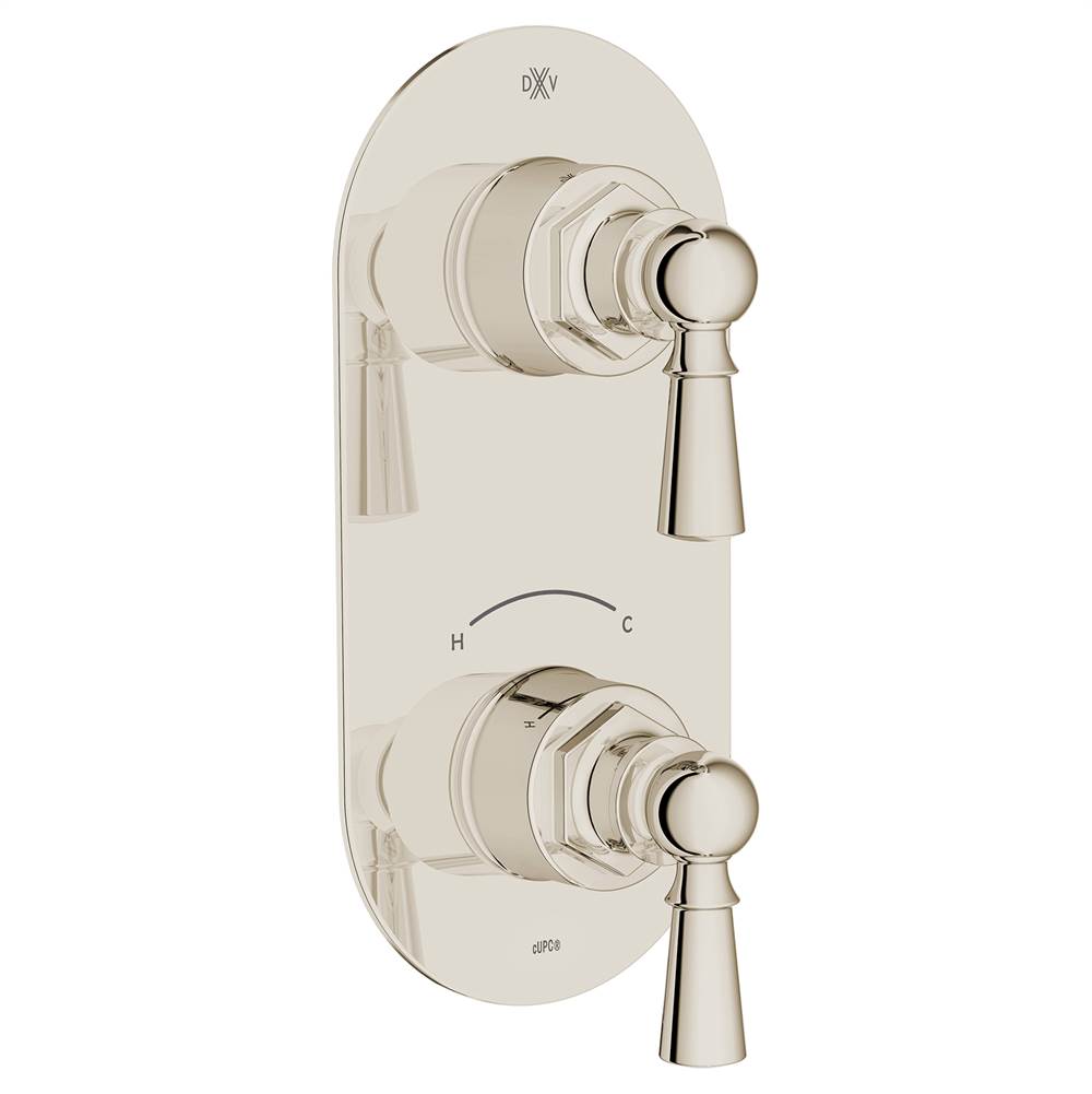 DXV - Oak Hill 2-Handle Thermostatic Valve Trim Only with Lever Handles - Platinum Nickel