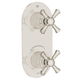 DXV - Oak Hill 2-Handle Thermostatic Valve Trim Only with Cross Handles - Platinum Nickel