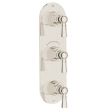 DXV - Oak Hill 3-Handle Thermostatic Valve Trim Only with Lever Handles - Platinum Nickel