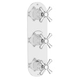 DXV - Oak Hill 3-Handle Thermostatic Valve Trim Only with Cross Handles - Polished Chrome