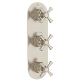 DXV - Oak Hill 3-Handle Thermostatic Valve Trim Only with Cross Handles - Brushed Nickel