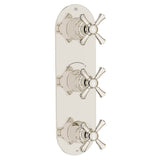 DXV - Oak Hill 3-Handle Thermostatic Valve Trim Only with Cross Handles - Platinum Nickel