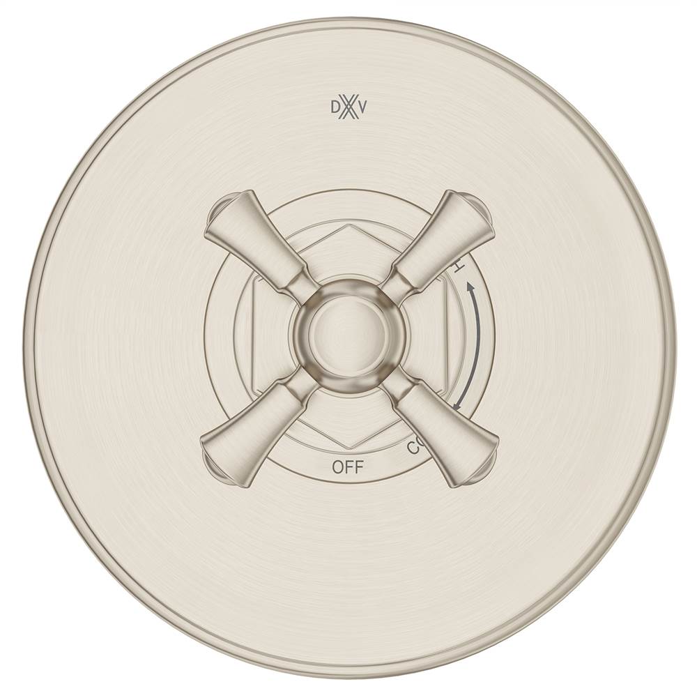 DXV - Oak Hill Single Handle Pressure Balance Valve Trim Only with Cross Handle - Brushed Nickel