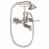 DXV - Fitzgerald Wall Mount Bathtub Faucet with Hand Shower and Lever Handles - Platinum Nickel