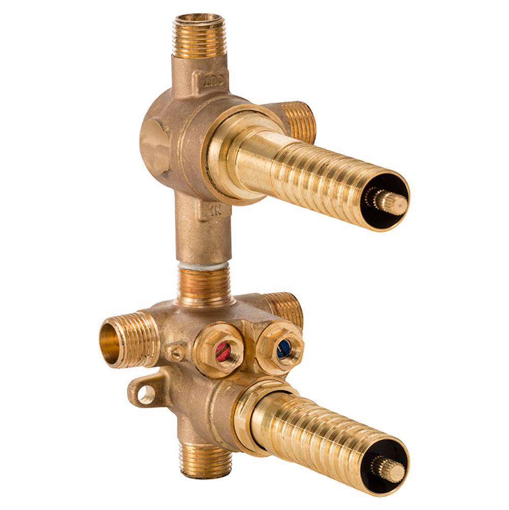 DXV - 2-Handle Thermostatic Rough Valve with 2-Way Diverter Non-Shared Functions - Unfinished