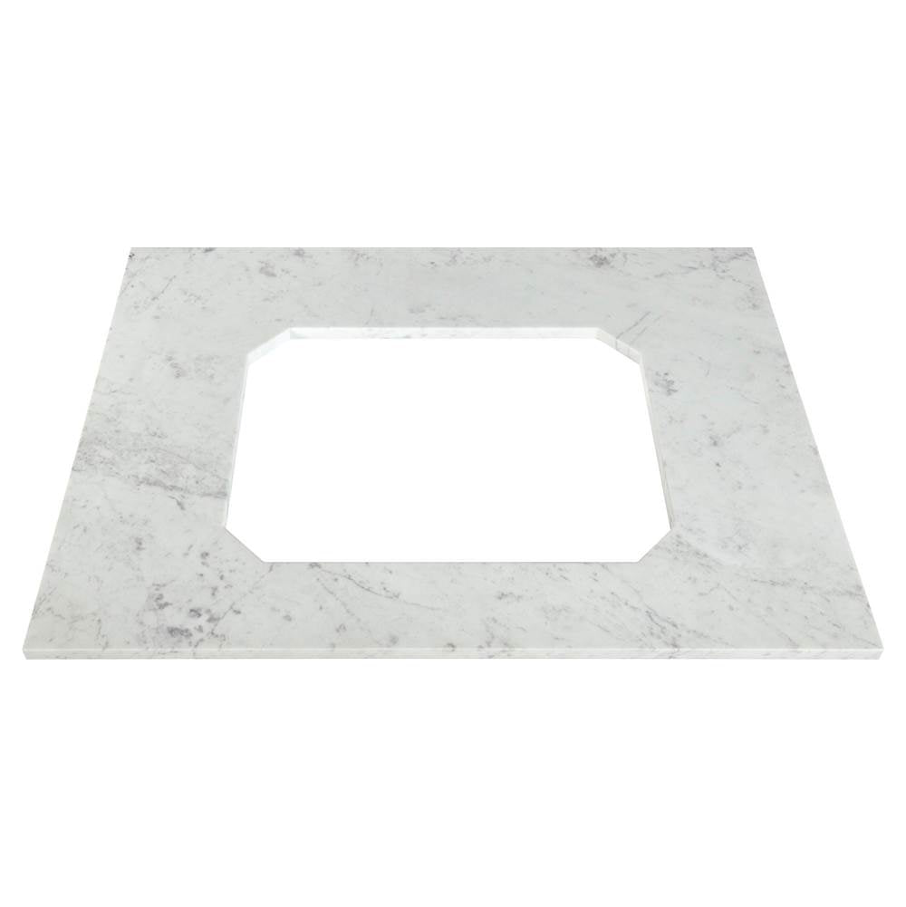 DXV - Belshire 30 in. Carrara Marble Vanity Top, No Hole - Carrara Marble