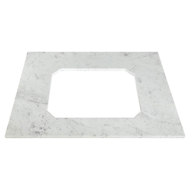 DXV - Belshire 30 in. Carrara Marble Vanity Top, No Hole - Carrara Marble