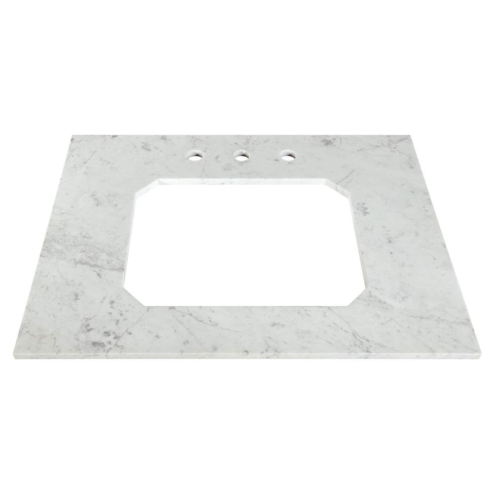 DXV - Belshire 30 in. Carrara Marble Vanity Top, 3 Hole - Carrara Marble