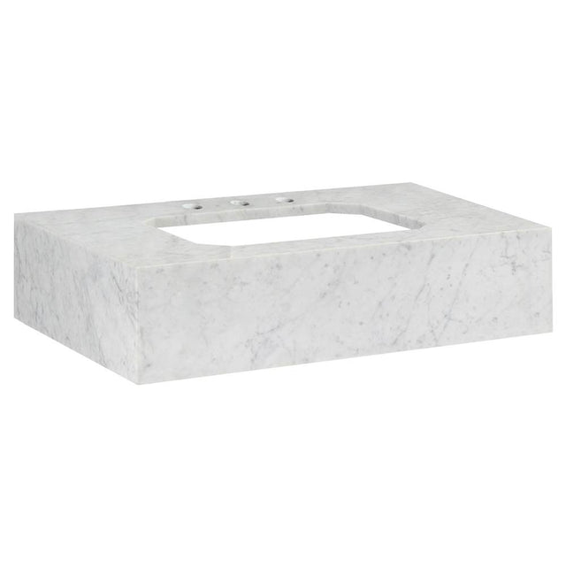 DXV - Belshire 30 in. Carrara Marble Console Top, 3 Hole - Carrara Marble