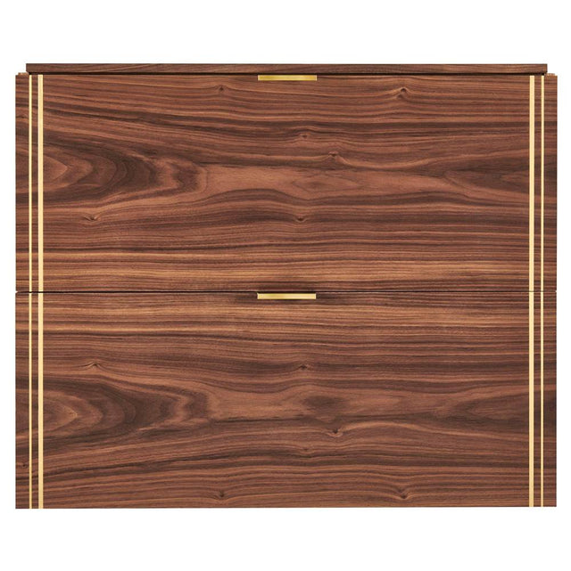 DXV - Belshire 30 in. Single Vanity Only with Hidden Interior Drawer - Warm Walnut