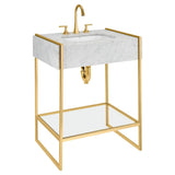 DXV - Belshire 30 in. Console Legs with Glass Shelf - Satin Brass