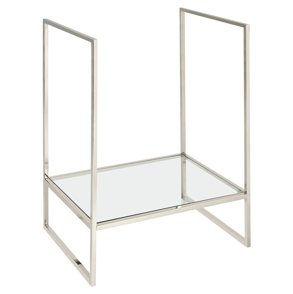 DXV - Belshire 30 in. Console Legs with Glass Shelf - Platinum Nickel