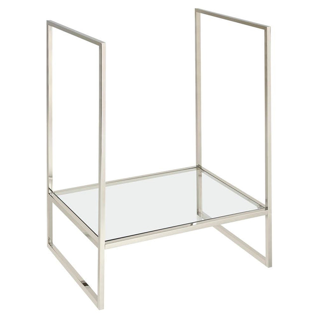 DXV - Belshire 30 in. Console Legs with Glass Shelf - Platinum Nickel