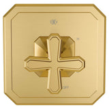 DXV - Belshire Single Handle Pressure Balance Valve Trim Only with Cross Handle - Satin Brass