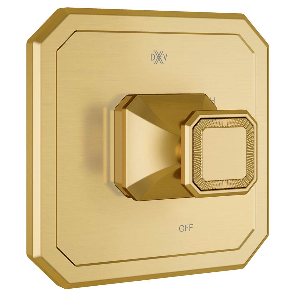 DXV - Belshire Single Handle Pressure Balance Valve Trim Only with Cushion Handle - Satin Brass
