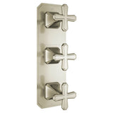 DXV - Belshire 3-Handle Thermostatic Valve Trim Only with Cross Handles - Brushed Nickel