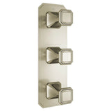 DXV - Belshire 3-Handle Thermostatic Valve Trim Only with Cushion Handles - Brushed Nickel