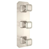 DXV - Belshire 3-Handle Thermostatic Valve Trim Only with Cushion Handles - Platinum Nickel