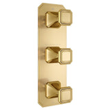 DXV - Belshire 3-Handle Thermostatic Valve Trim Only with Cushion Handles - Satin Brass