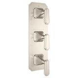 DXV - Belshire 3-Handle Thermostatic Valve Trim Only with Lever Handles - Platinum Nickel