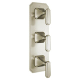 DXV - Belshire 3-Handle Thermostatic Valve Trim Only with Lever Handles - Brushed Nickel