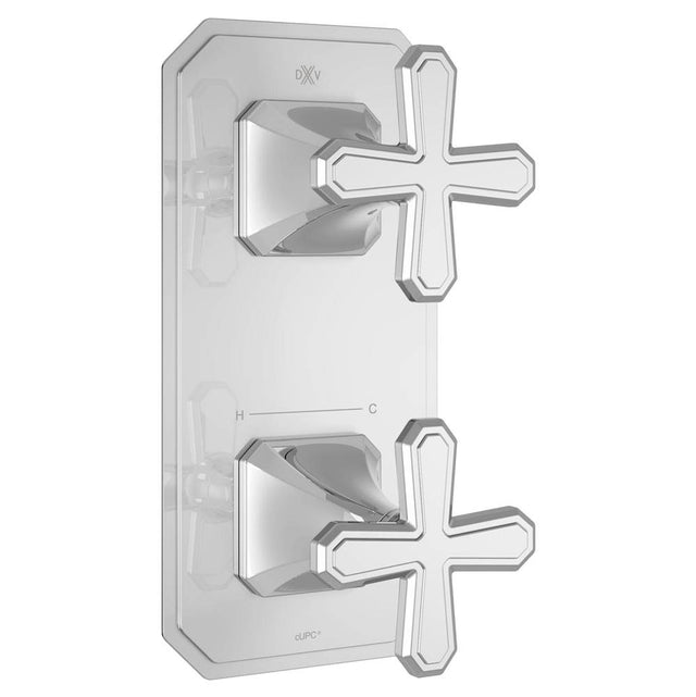 DXV - Belshire 2-Handle Thermostatic Valve Trim Only with Cross Handles - Polished Chrome