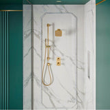 DXV - Belshire 2-Handle Thermostatic Valve Trim Only with Cushion Handles - Satin Brass