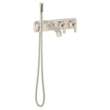 DXV - Belshire 2-Handle Wall Mount Bathtub Faucet with Hand Shower and Lever Handles - Platinum Nickel