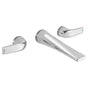 DXV - DXV Modulus 2-Handle Wall Mount Widespread Bathroom Faucet with Indicator Markings and Lever Handles - Platinum Nickel