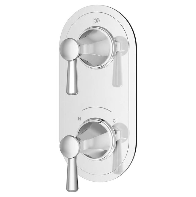 DXV - Fitzgerald 2-Handle Thermostatic Valve Trim Only with Lever Handles - Polished Chrome