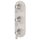 DXV - Fitzgerald 3-Handle Thermostatic Valve Trim Only with Lever Handles - Brushed Nickel