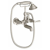 DXV - Fitzgerald Wall Mount Bathtub Faucet with Hand Shower and Lever Handles - Brushed Nickel