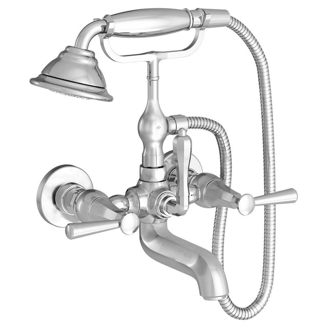 DXV - Fitzgerald Wall Mount Bathtub Faucet with Hand Shower and Lever Handles - Polished Chrome