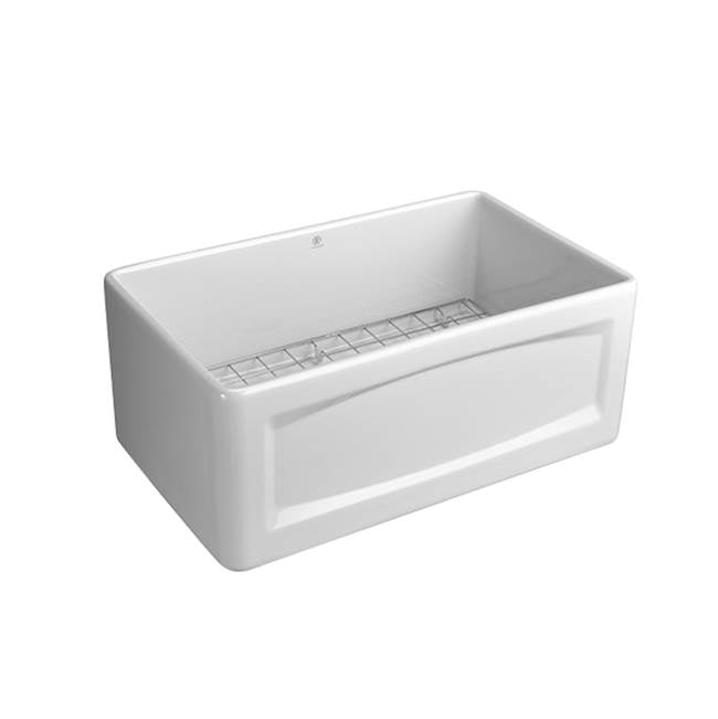 DXV - Hillside 20 in. Apron Kitchen Sink with Center Drain - Canvas White
