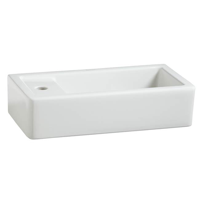DXV - Cossu 20 in. Sink, 1-Hole with Left-Hand Drain - Canvas White