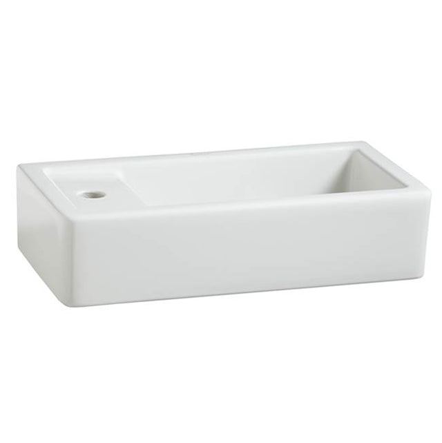 DXV - Cossu 20 in. Sink, 1-Hole with Left-Hand Drain - Canvas White