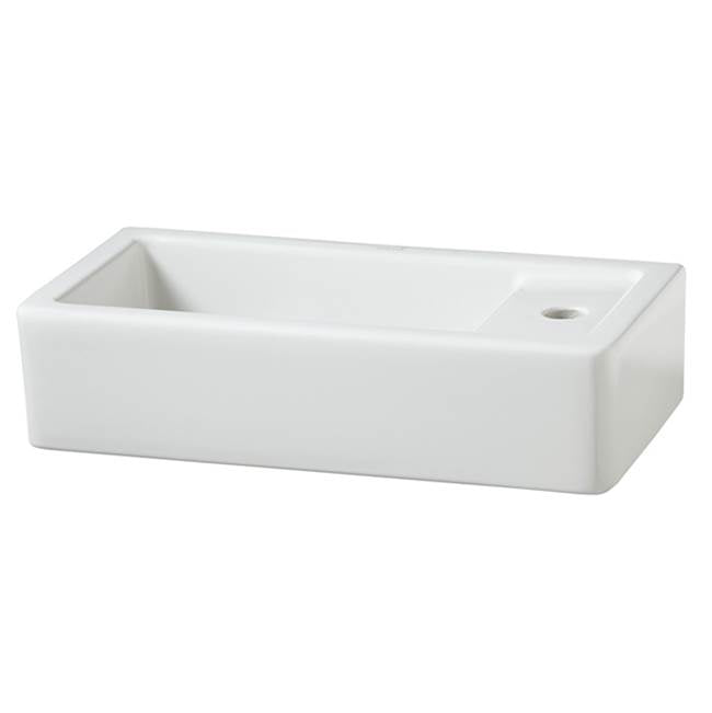 DXV - Cossu 20 in. Sink, 1-Hole with Right-Hand Drain - Canvas White