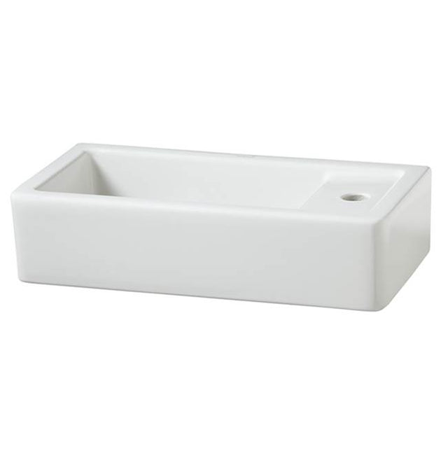 DXV - Cossu 20 in. Sink, 1-Hole with Right-Hand Drain - Canvas White