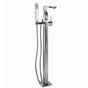 DXV - Equility Square Floor Mount Bathtub Filler with Hand Shower and Lever Handle - Brushed Nickel
