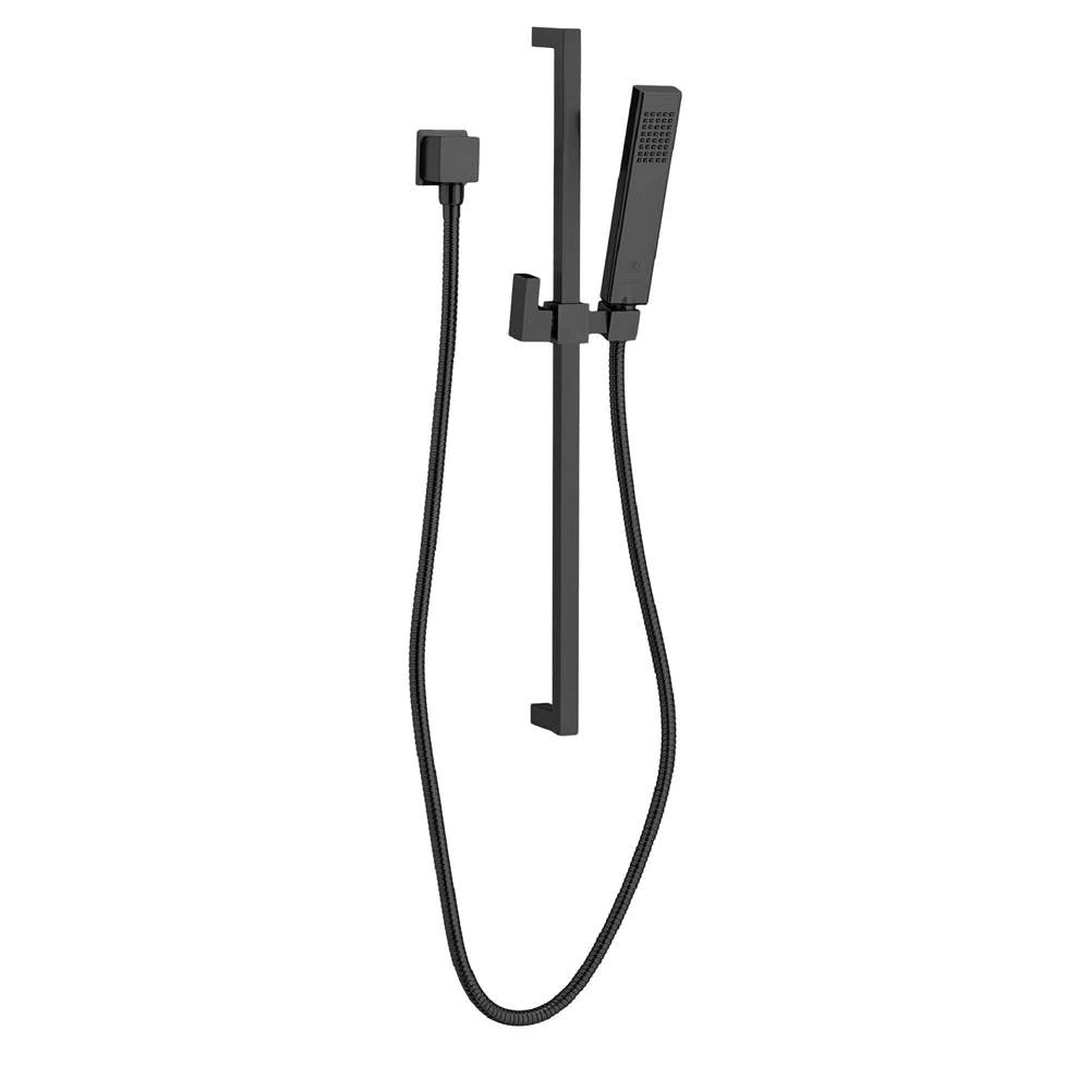 DXV - Square Personal Hand Shower Set with Adjustable 24 in. Slide Bar - Matte Black