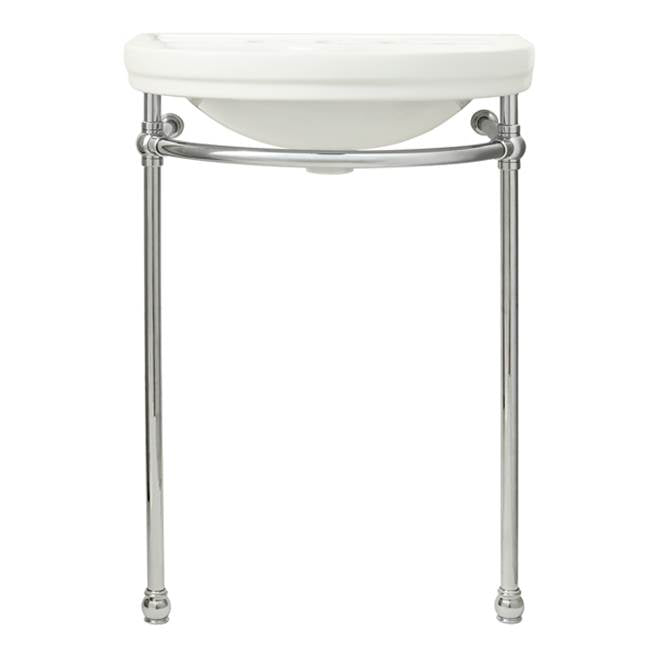 DXV - St. George 24 in. Console Bathroom Sink, 3 Hole with Console Leg - Canvas White