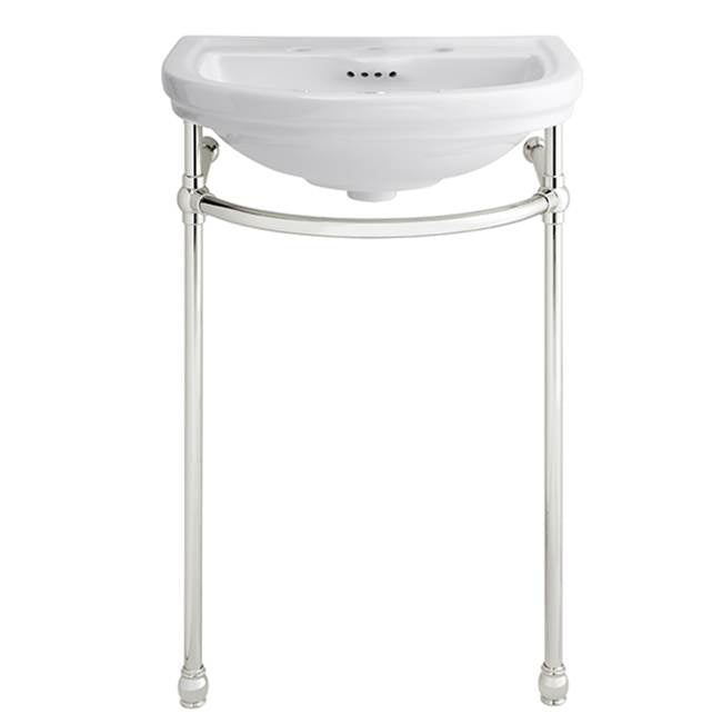 DXV - St. George 24 in. Console Bathroom Sink, 3 Hole with Console Leg - Canvas White