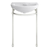 DXV - St. George 24 in. Console Bathroom Sink, 3 Hole with Console Leg - Canvas White
